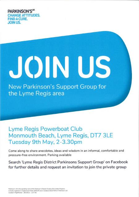 New Parkinsons Support Group for the Lyme Regis area
